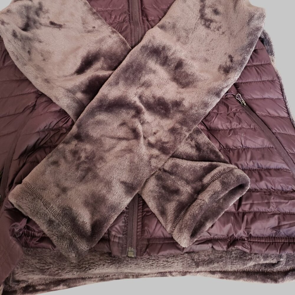 32 Degrees Heat Womens Mixed Media Plush Faux Fur Down Jacket Purple Medum - Picture 11 of 16